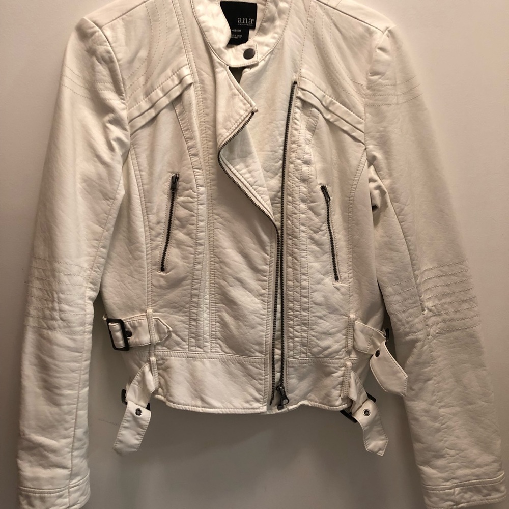 White faux leather jacket